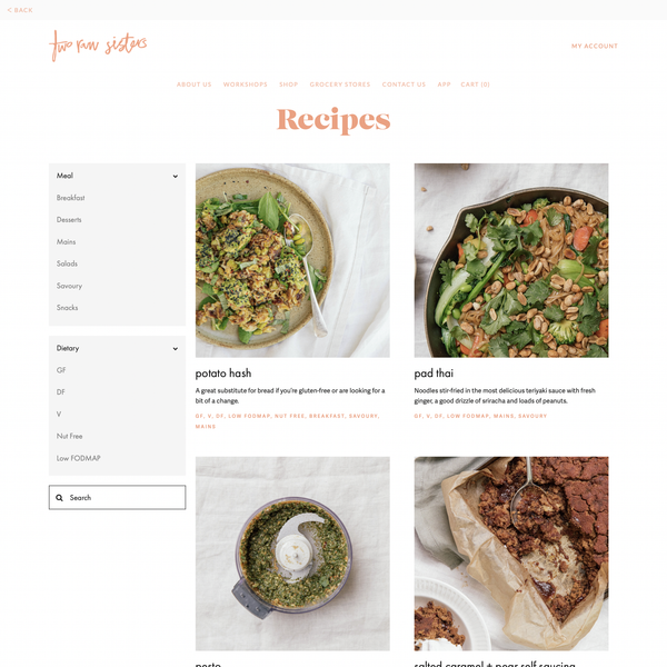 Recipe filter
